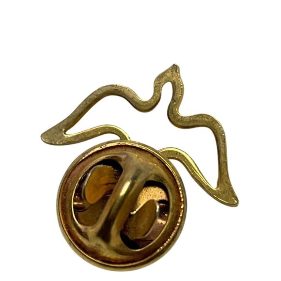 Vintage Gold Tone Flying Dove Lapel Hat Pin u - Picture 2 of 2